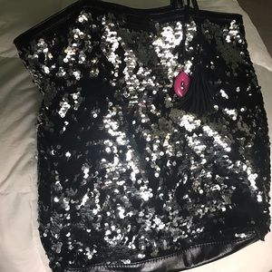 Betsey Johnson sequin tote.